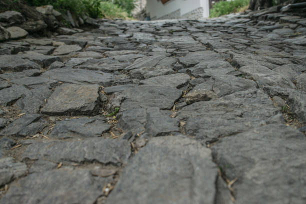Old town, stone paving stones. Plovdiv. Bulgaria.