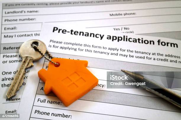 Pretenancy Application Form Stock Photo - Download Image Now - Application Form, Apartment, Contract