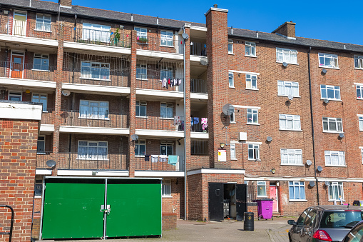 Council housing block in East London