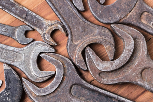 istock Spanners of various sizes close-up 672119742