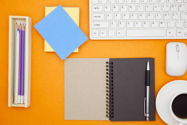 istock Office desk table of Business workplace and business objects. 672123218