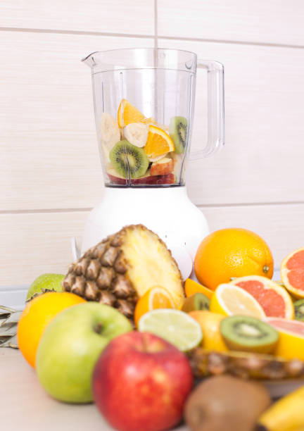 istock Blender with group of fruits 672126006