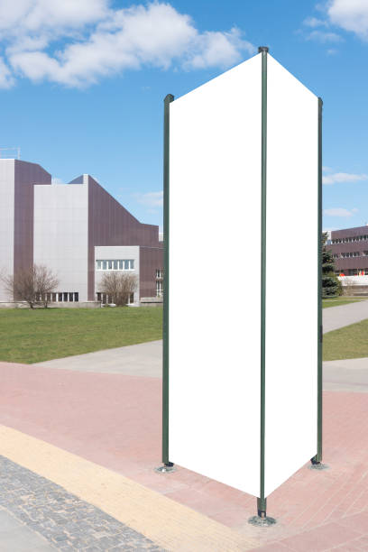 istock Advertising column mockup. Public information board in the street. 672126228