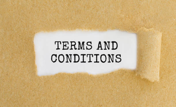 istock Text Terms And Conditions appearing behind ripped brown paper. 672129224