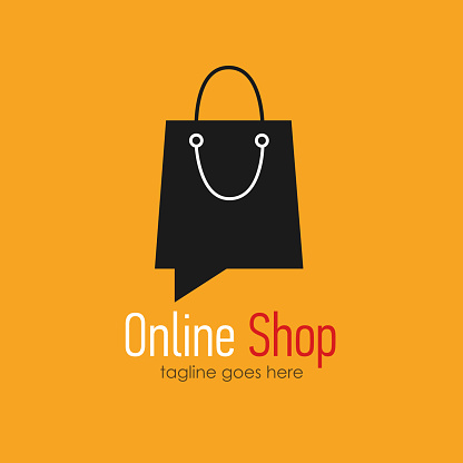 Online shop symbol design template . Web banner Online Shop with shopping bag. Vector illustation