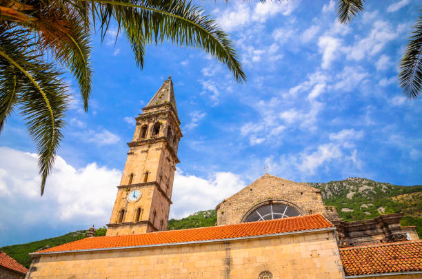 istock Beautiful mediterranean landscape - town Perast, Kotor bay (Boka Kotorska), Montenegro. 672143154