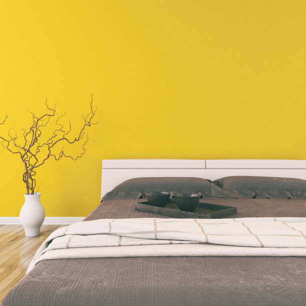 istock Bedroom with decoration and copy space 672146460