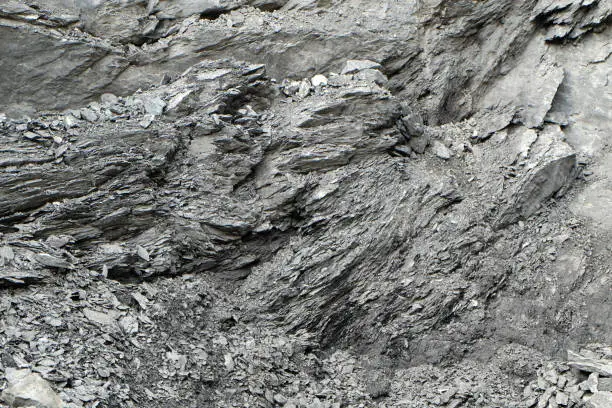 Photo of irregular pattern of a rock face at a quarry