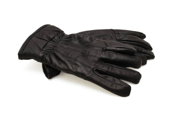 istock A Pair of Winter Black Leather Gloves for Men 672146738