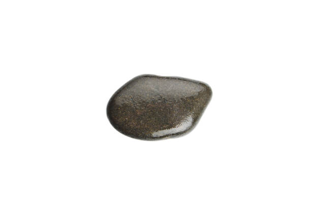 wet sea stone isolated on white background