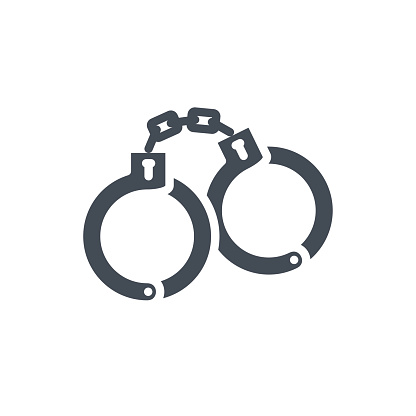 istock Police Service Work Silhouette Icon Handcuff 672156166