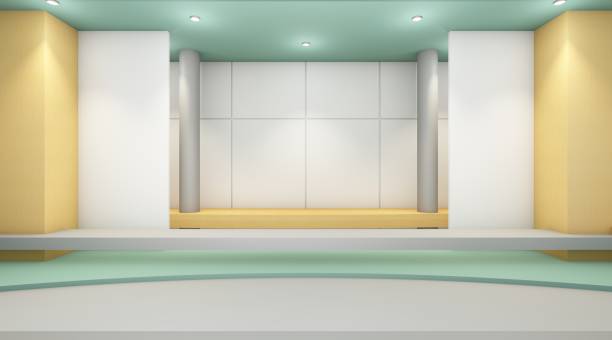 istock Exhibition Modern Room luxury clean and wall contemporary Display 672157426