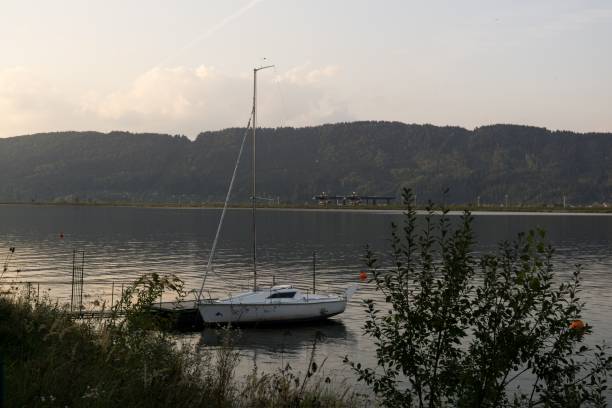istock Boat on the water reservoir on river 672169728