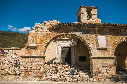 El centro histórico de la ciudad de Visso después del terremoto photo