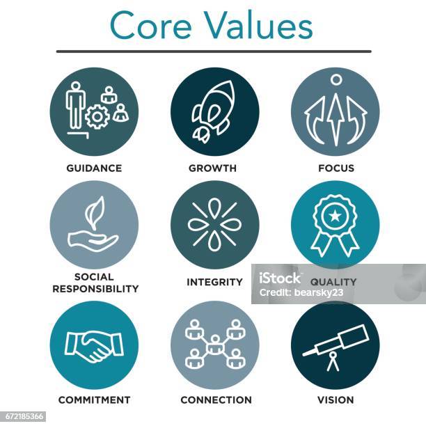 Noyau De La Société Valorise Contour Icônes Pour Sites Web Ou Infographie Vecteurs libres de droits et plus d'images vectorielles de Affaires