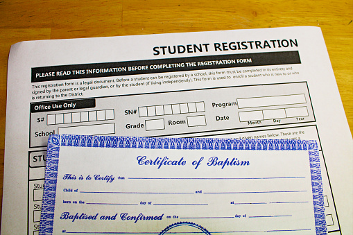 Proving faith in order to register in schools.