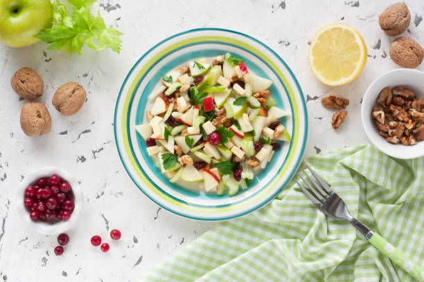 Delicious Waldorf Salad stock photo