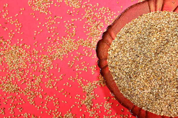 sesame background - sesame plant africa agriculture imagens e fotografias de stock