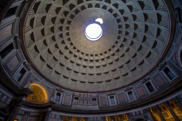 istock Pantheon with the famous ray of light from the top, Rome 672198420
