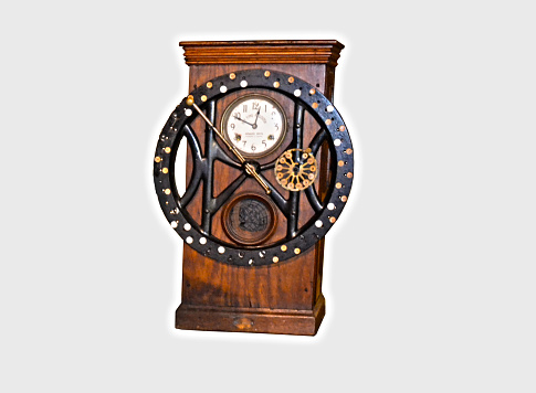 Original industrial vintage dial indicator. White background