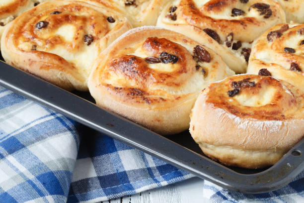 Bread Roll with raisins and cottage cheese filling