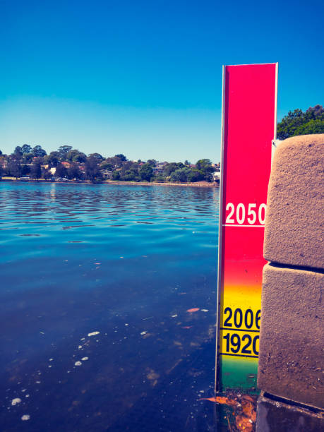 Sea level rise indicator placed on Sydney Harbour.