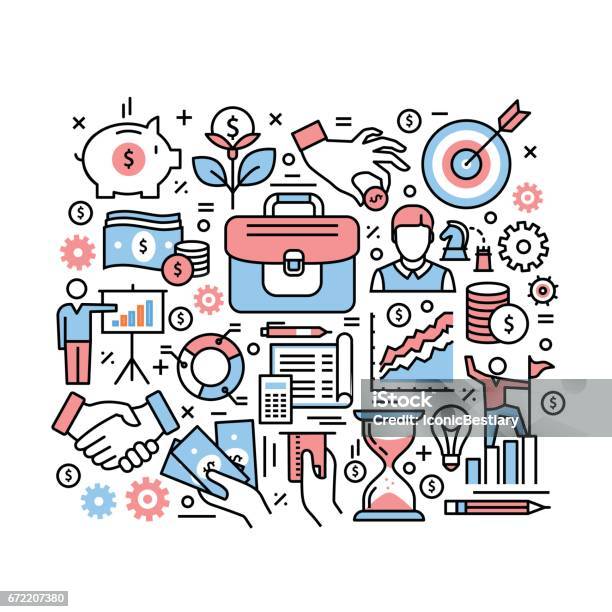 Business Finances And Investments Concept Stock Illustration - Download Image Now - Finance, Icon Symbol, Business