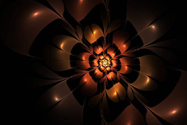istock Beautiful abstract fractal flower, brown color 672207740
