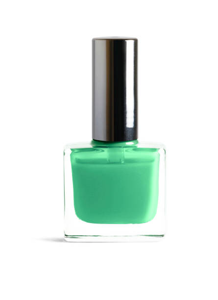 istock Mint color nail polish isolated on white background with clipping path 672219636