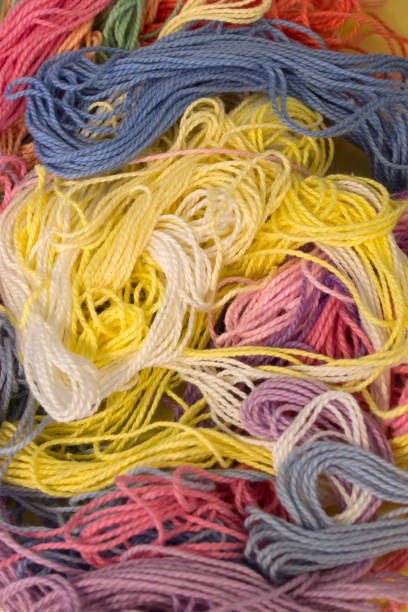 istock Pastel multicolored cotton Embroidery background 672219818