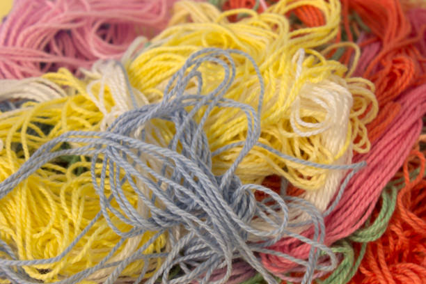 istock Pastel multicolored cotton Embroidery background 672219860