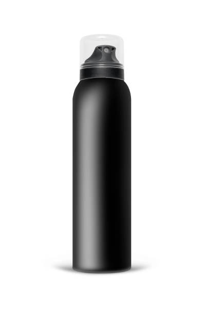 istock Black blank aluminum spray can isolated 672220380