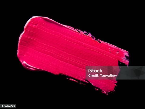 Smudged Lipstick Pink On A Black Isolated Background Stock Illustration - Download Image Now