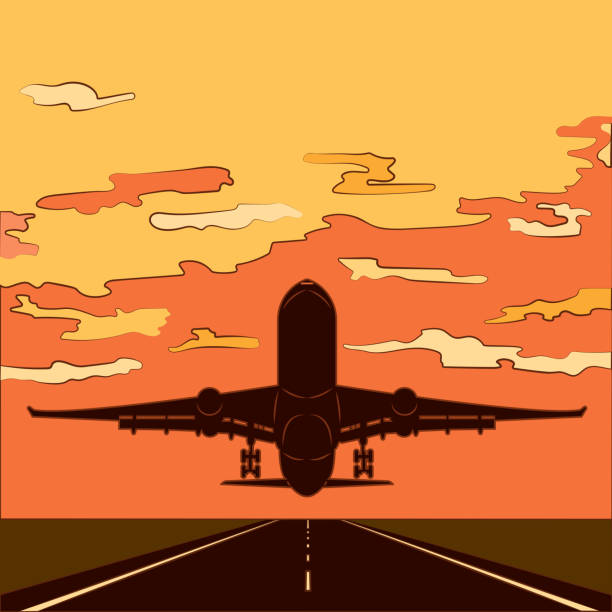 ilustrações, clipart, desenhos animados e ícones de viagens aéreas ilustração vetorial fundo com aviões coloridos - air vehicle business airplane multi colored
