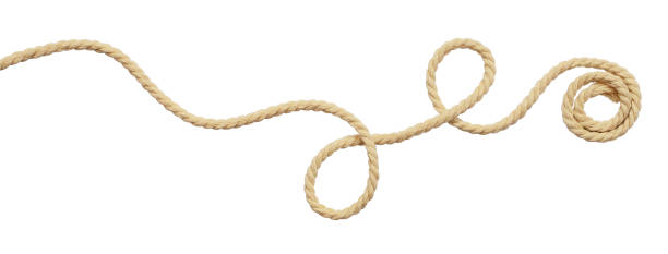 beige cotton rope curl - cordão imagens e fotografias de stock