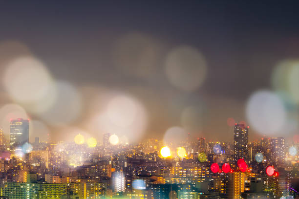 istock City nightlife, blur bokeh background 672237046