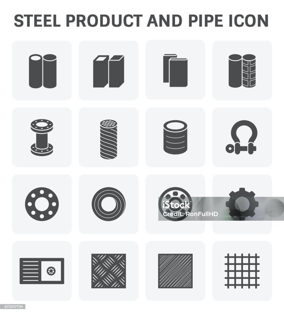 Steel Metal Icon Vector icon of steel and metal product  for industry work. Steel stock vector