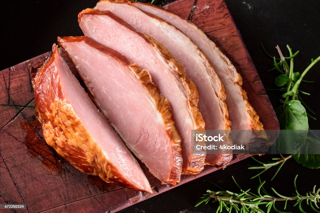 Sliced Ham Sliced Ham close up Ham Stock Photo
