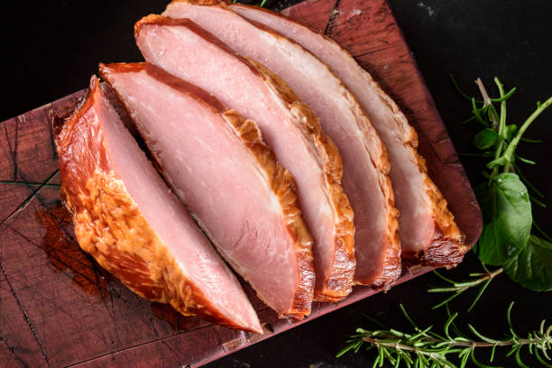 Sliced Ham stock photo