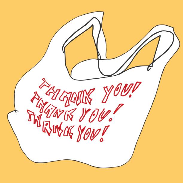 Plastic Grocery Bag vector art illustration