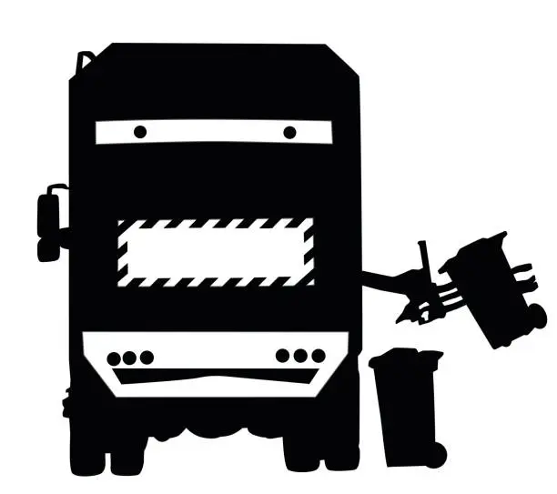 Vector illustration of Garbage Truck Robot Arm