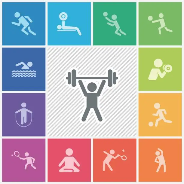 Vector illustration of Fitness and sport icons