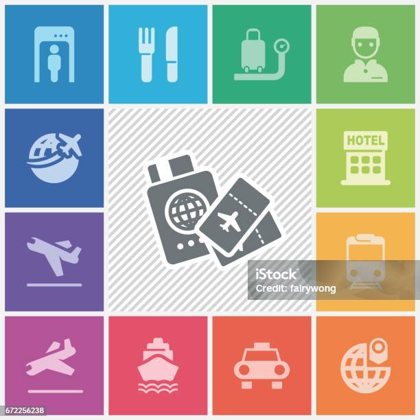 Business Travel Icons Stock Illustration - Download Image Now - Hotel, Men, Adult