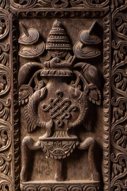 istock Carved Wooden Door Design 672268574