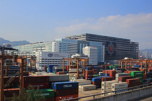 the Containers in Hong Kong Kwai Chung Container Terminal