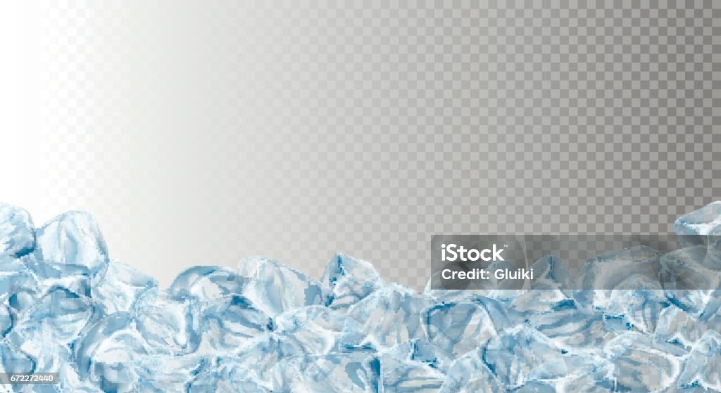 Ice cubes, realistic set. Ice cubes, realistic set, , vector illustration. Blue Ice collection, isolated, refresh, white, seamless horizontal background. Ice stock vector