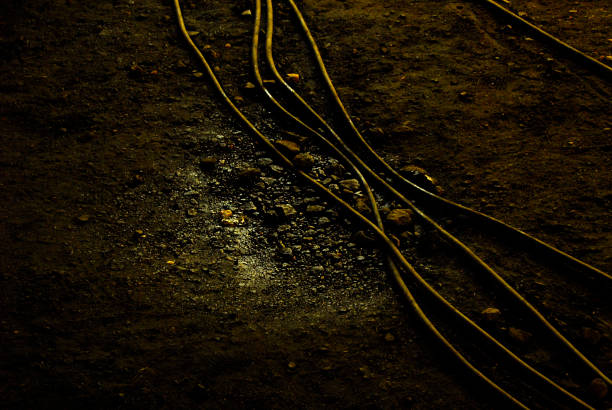 Power Cables at a carnival in th mud. uber-grungy