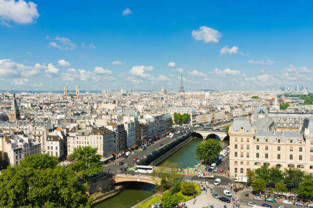 istock View on Paris form Notre Dame cathedral 672288178