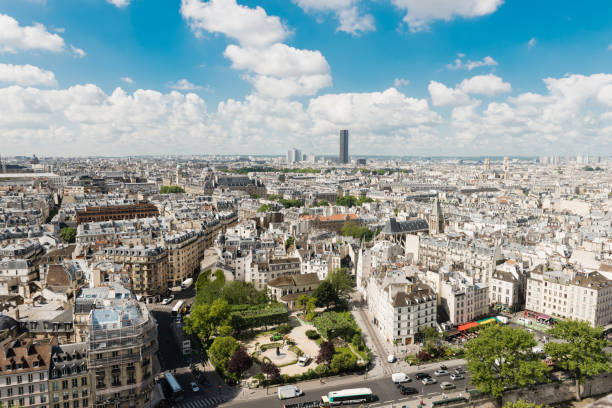 istock View on Paris form Notre Dame cathedral 672288182