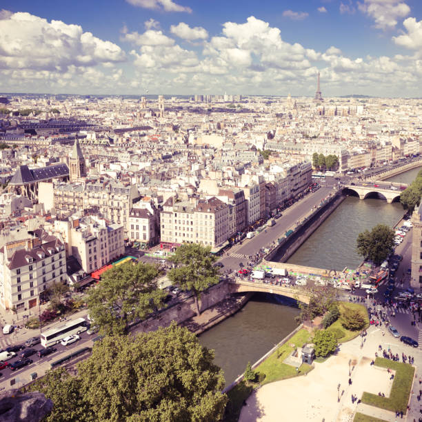istock View on Paris form Notre Dame cathedral 672288212